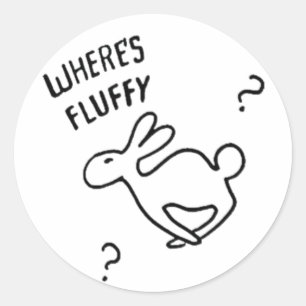 Var är fluffigt? runt klistermärke