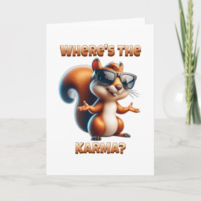 Var är Karma? Världen är Nöt ekorre Kort (Framsida)