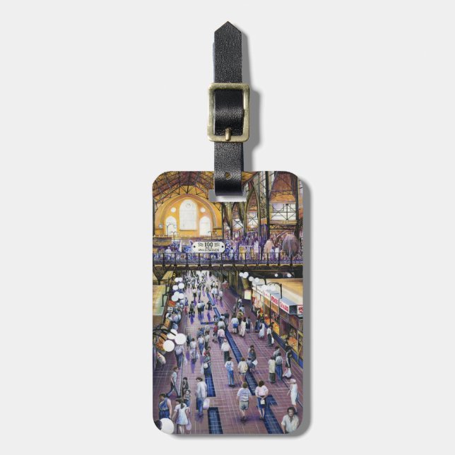 Var är kvinnornas Vatten Closet? Bagagebricka (Vertikal Framsida)