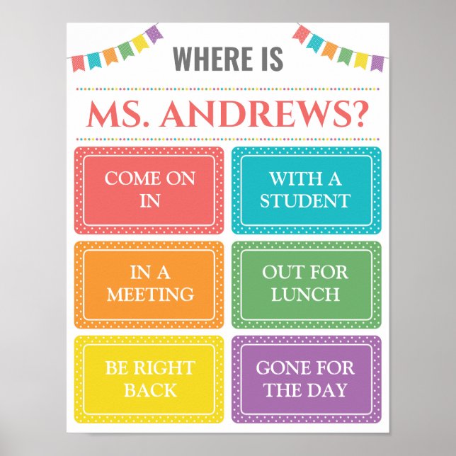 Var är Lärarkontorets dörrskylt? Poster (Framsidan)