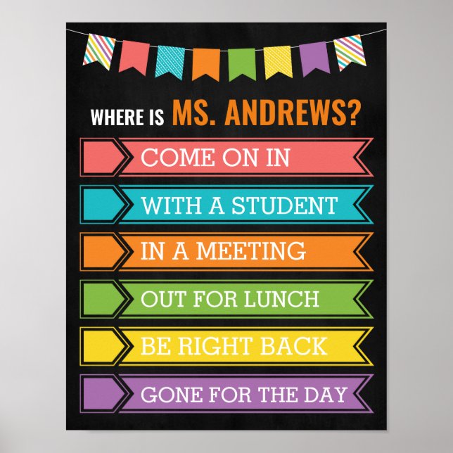 Var är Lärarkontorets dörrskylt? Poster (Framsidan)