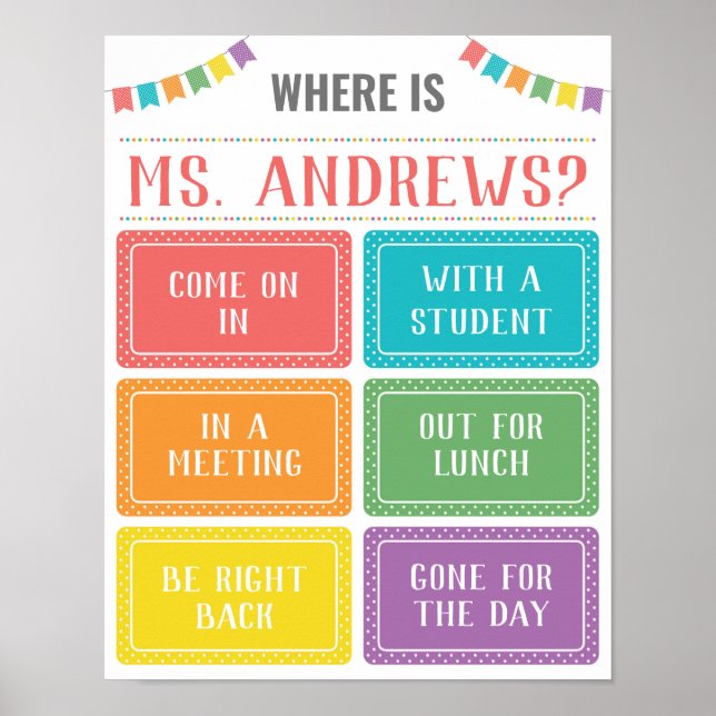 Var är Lärarkontorets dörrskylt? Poster (Framsidan)