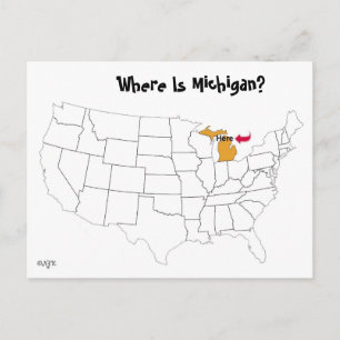 Var är Michigan? Vykort