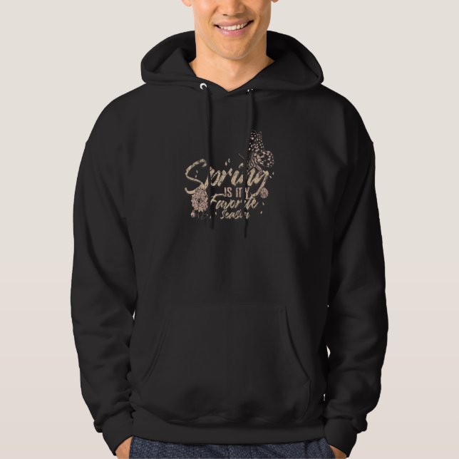 Vår är min favoritsäsong Fjärilar Hoodie (Framsida)