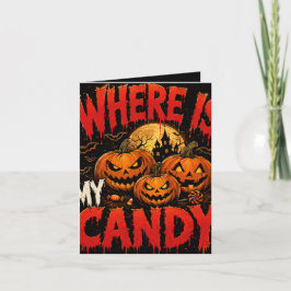 Var Är Min Godis Halloween Falt Invitation | Sp Inbjudan