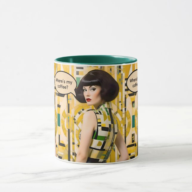 Var är min kaffe Retro Skönhet 60-talets kaffemugg (Center)