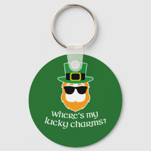Var är min lyckliga berlock? St Patrick dagtroll Nyckelring