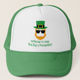 Var är mina Lucky Charms? St Patrick Day Leprechau Keps