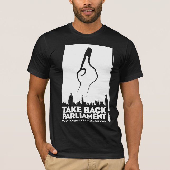 Var är mitt röstar? Manar svart t-skjorta Tee Shirt (Framsida)