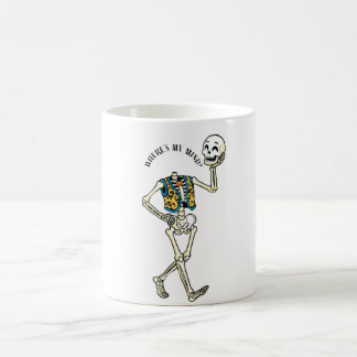 Var är mitt sinne Roligt Halloween skelett kaffemu Kaffemugg