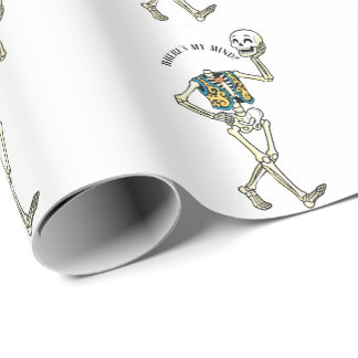 Var är mitt sinne Roligt Halloween skelett mönster Presentpapper