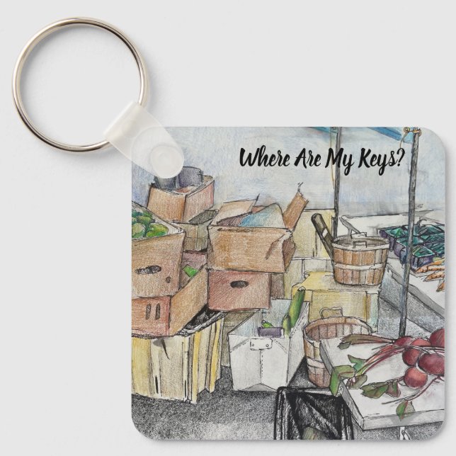 Var är Nycklar? Har nyckelkedjan för dem Nyckelring (Framsida)