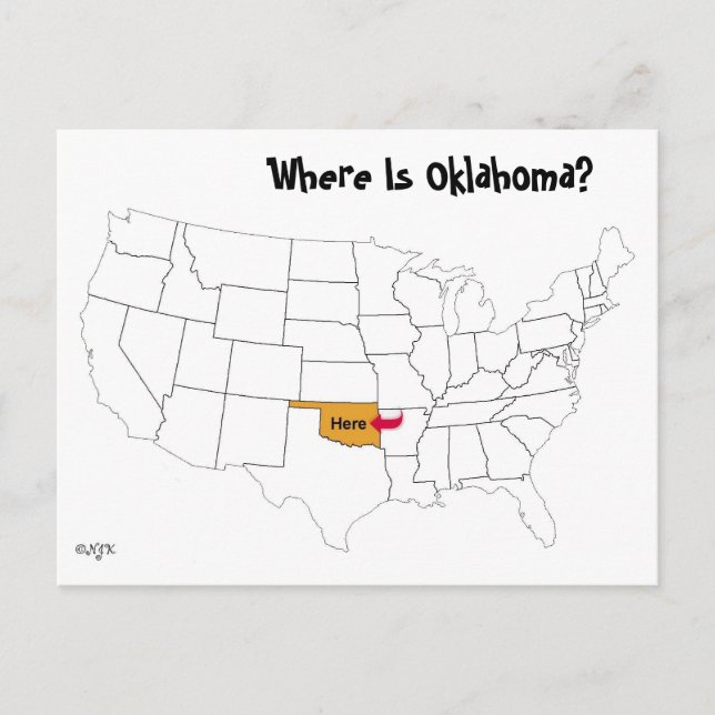 Var är Oklahoma? Vykort (Framsida)