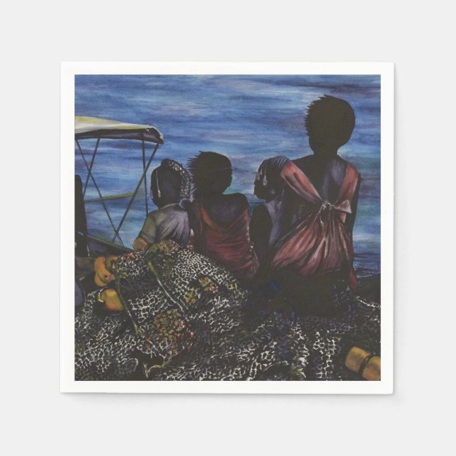 Var är pappa? Harbour Island, Bahamas Pappersservett (Framsidan)