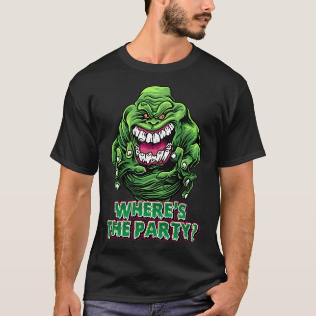 Var är Party Party-monstret Slime Halloween? T Shirt (Framsida)