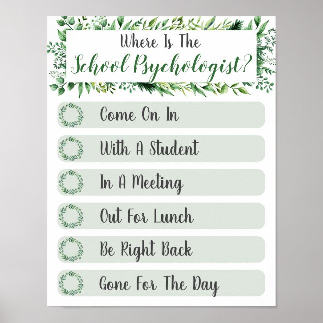 Var är Psycholosts Office-dörrskylt? Poster (Framsidan)