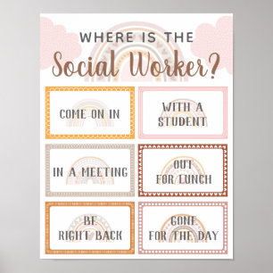 Var är Social Worker Office-dörrsigneringen för re Poster