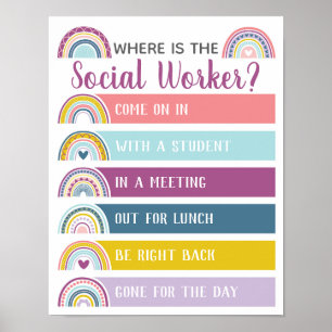 Var är Social Worker Office-dörrsigneringen för re Poster