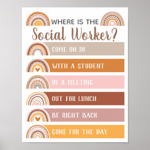 Var är Social Worker Office-dörrsigneringen för re Poster