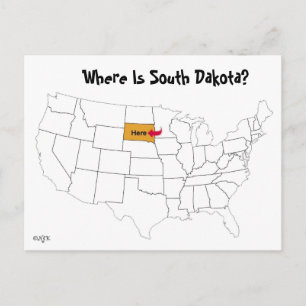 Var är South Dakota? Vykort