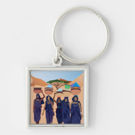 Var är spädbarn? fyrkantig silverfärgad nyckelring