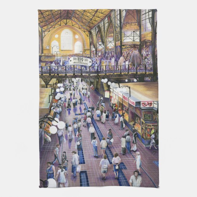 Var är Vatten Closet?Budapest Kökshandduk (Vertikal)