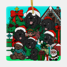 Var är "Waldo" Newfy? (rött) Julgransprydnad Keramik