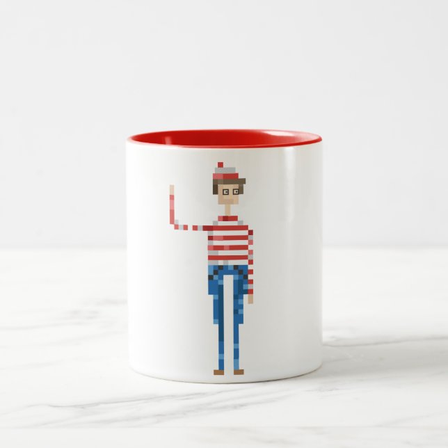 "Var är Waldo? "PIXELillustrationmugg Två-Tonad Mugg (Center)
