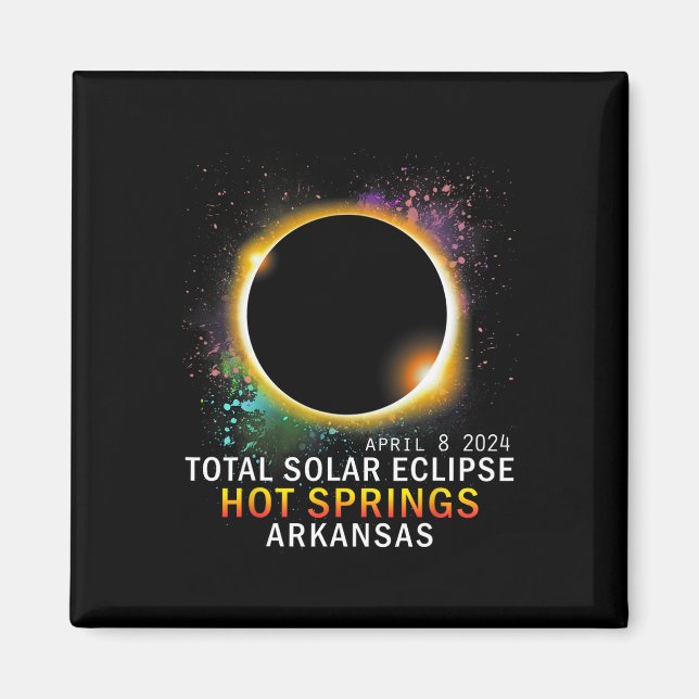 Vår Arkansas Total Solar Eclipse April 8 2024 Magnet (Framsidan)