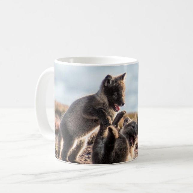 Vår - Arktiska räv Kaffemugg (Framsida vänster)