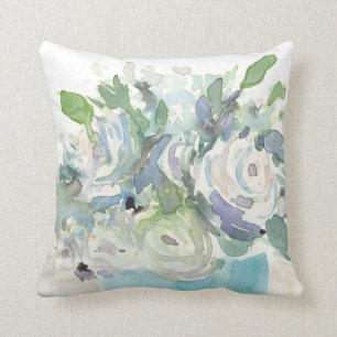Vår Arrangemang - vattenfärg Bouquet Kudde