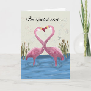 Vår årsdag 2 Flamingos Skapar hjärtform Kort