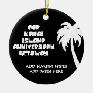 Vår årsdag på ön Kauai Julgransprydnad Keramik