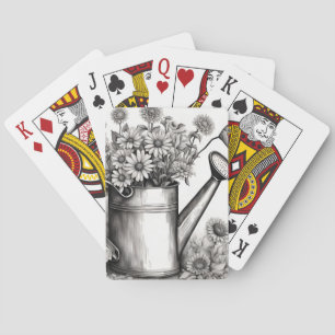 Vår Art, vattenburk, svartvit konst Casinokort