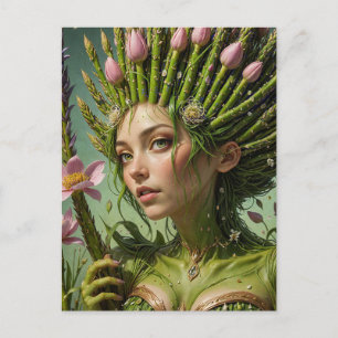 Vår Asparagus Fairy Vykort