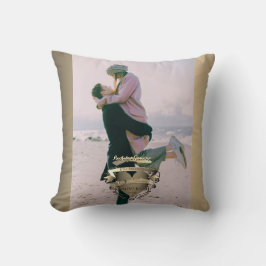 "Vår åttaårsdag för Bronze Bröllop"+Photo+Heart Kudde