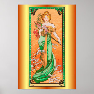 Vår av Alfons Mucha ~ 1900 ~ Poster