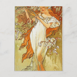 Vår av Alphonse Mucha Vykort