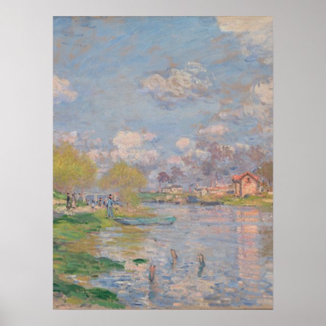 Vår av Seine av Monet Impressionist Poster (Framsidan)
