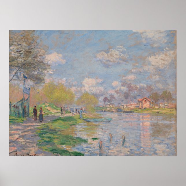 Vår av Seine av Monet Impressionist Poster (Framsidan)