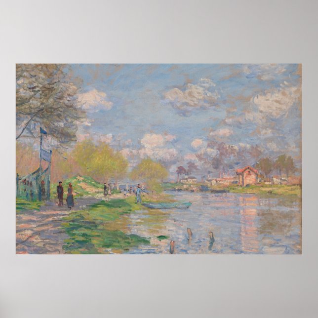 Vår av Seine av Monet Impressionist Poster (Framsidan)
