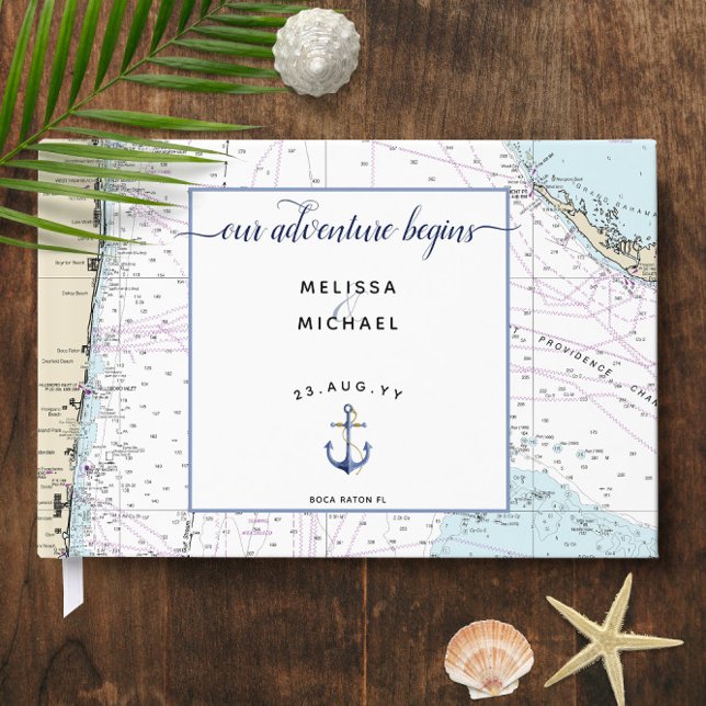 ⚓️ vår Äventyr börjar Florida Nautical Bröllop Gästböcker (⚓️ Our Adventure Begins Florida Nautical Wedding Guest Book
)