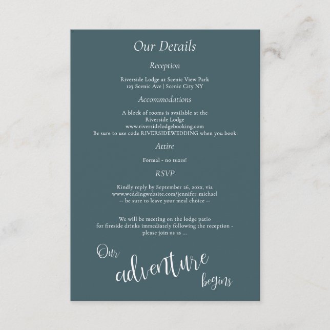 Vår äventyr börjar sjö i bergen detaljer tilläggskort (Framsida)