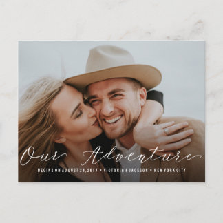 Vår Äventyr | Bröllop Save the Date  Foto Meddelande Vykort