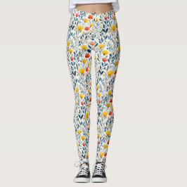 Vår Awakening: Whimsical Blommönster Leggings