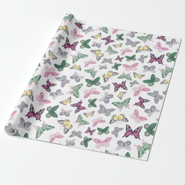 Vår Baby Butterfly Wrapping Papper Presentpapper (Utrullad)