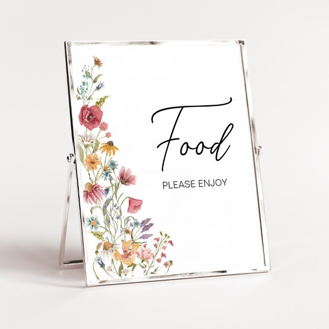Vår Baby i Bloom Baby Shower Food Poster (Boho Wildflower Baby Shower Food Sign)