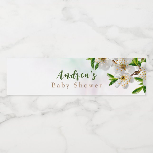 Vår Baby i Bloom Baby Shower Vattenflaskor Etikett (Singel etikett)