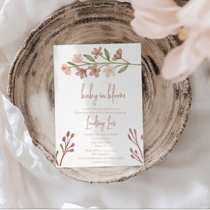 Vår Baby i Bloom Blommig Akvarell Baby Shower Inbjudningar