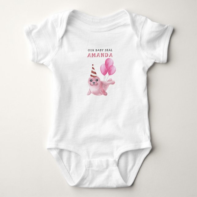 Vår baby-säl 1-årsdag under havet t shirt (Framsida)